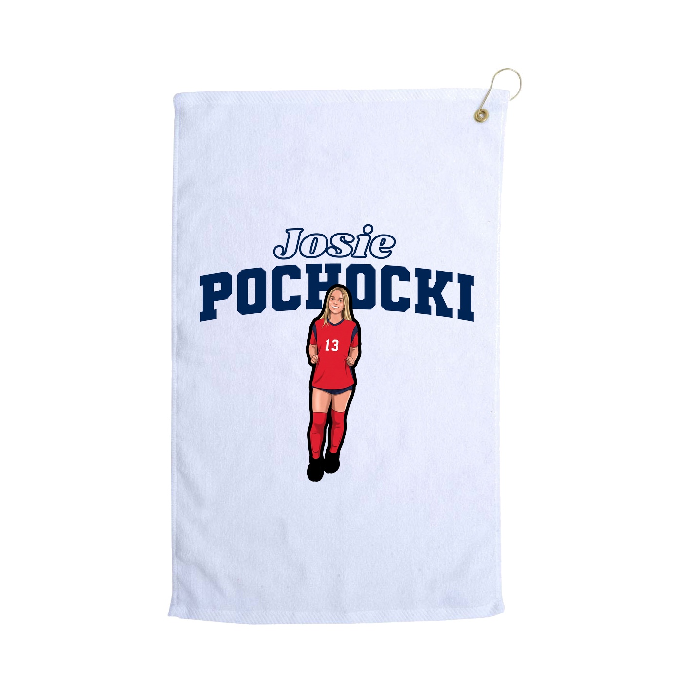 Golf Towel — Name Arch in White