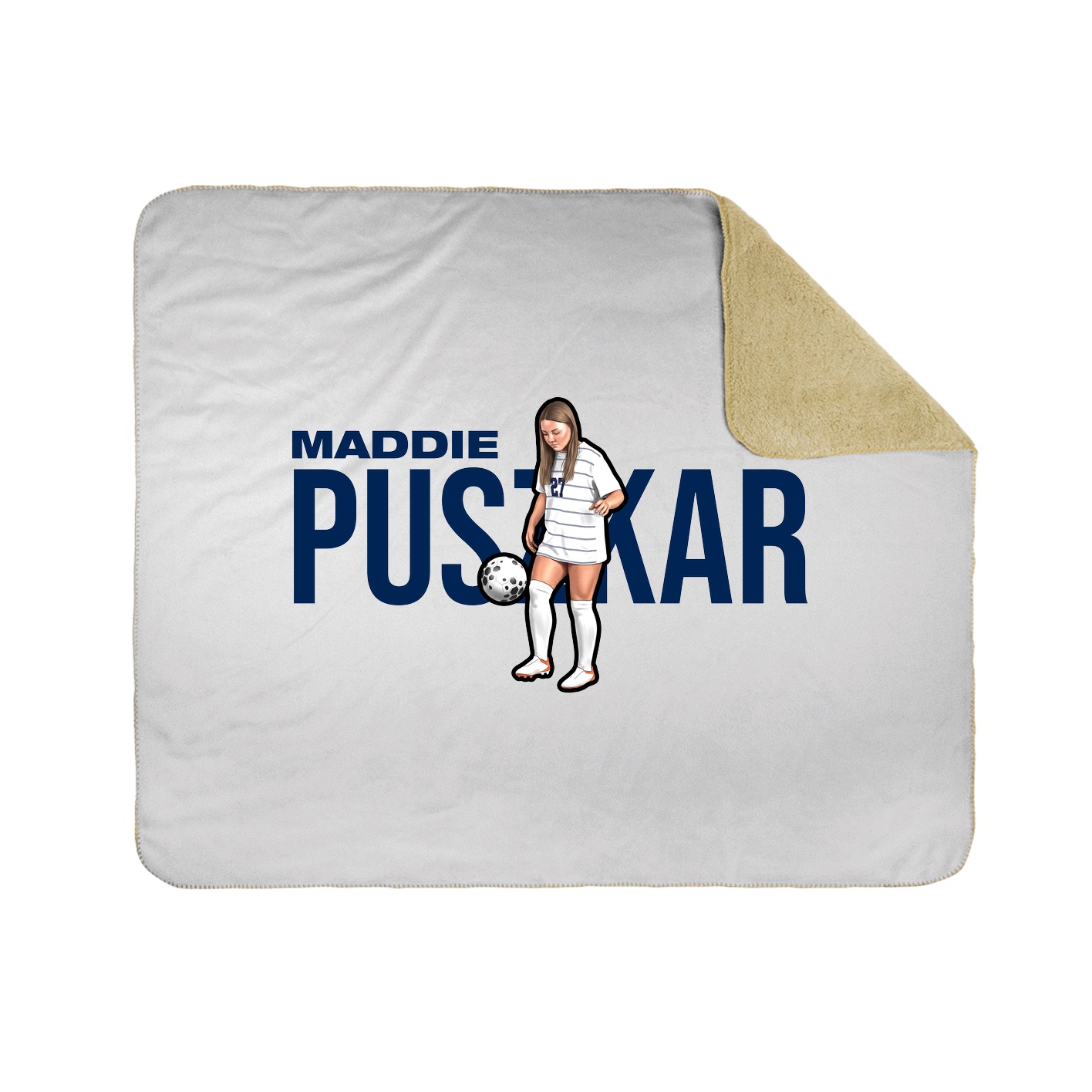 Throw Blanket — Player Name in White