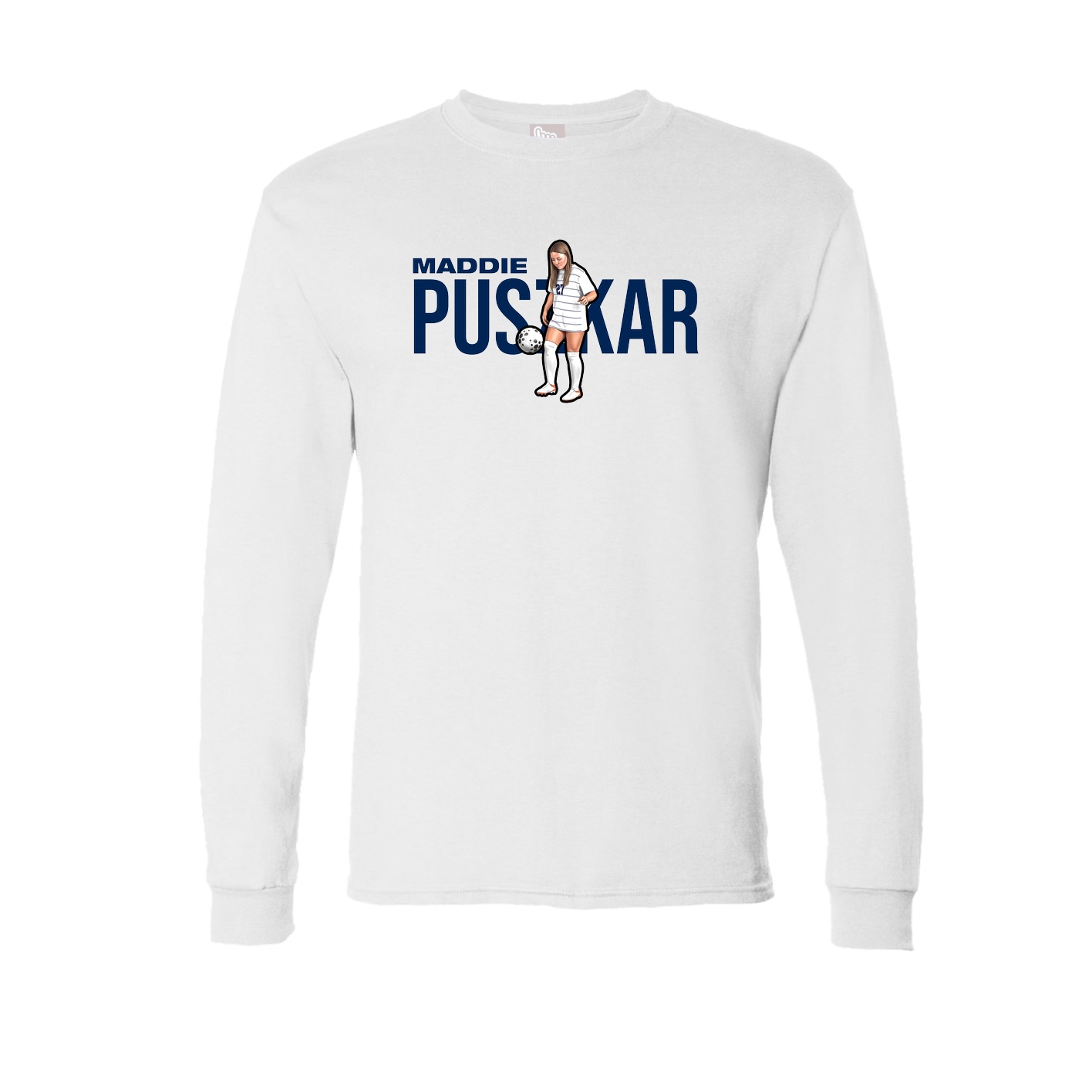 Long Sleeve Tee — Player Name in White