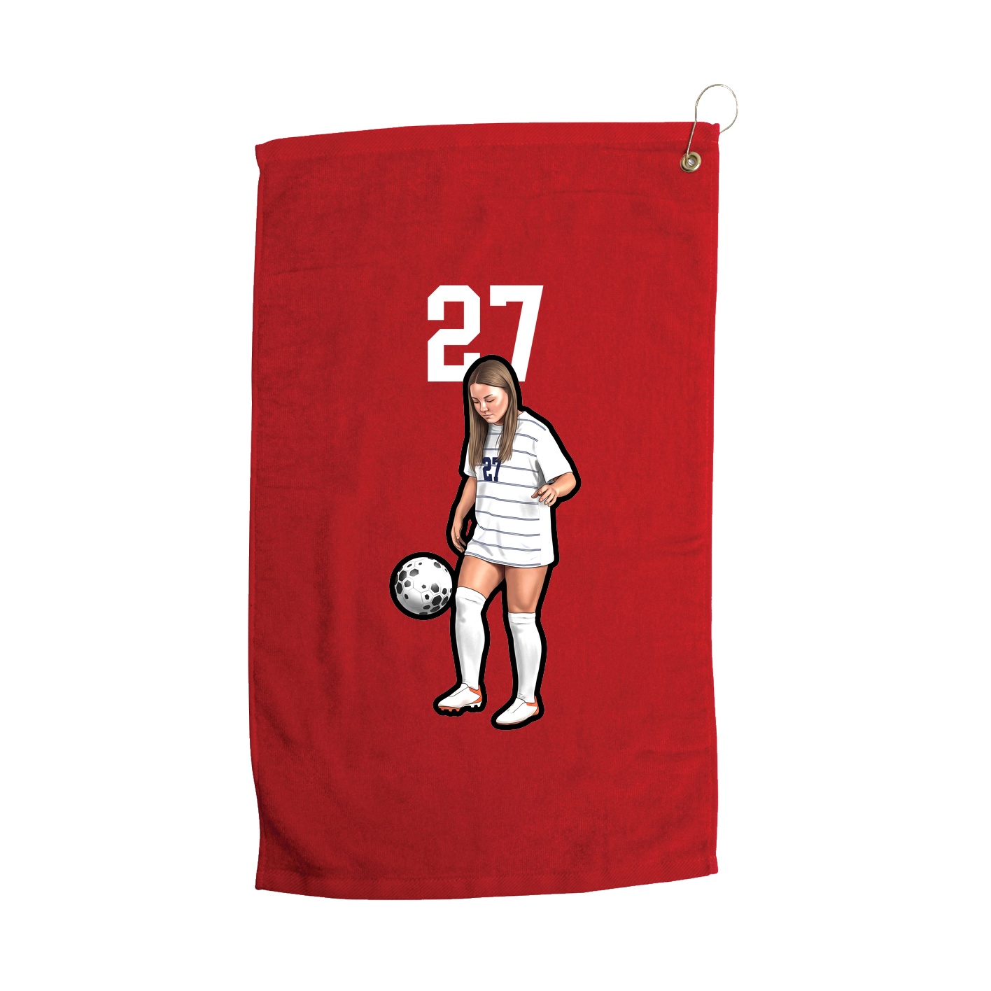 Golf Towel — Number Top in Red