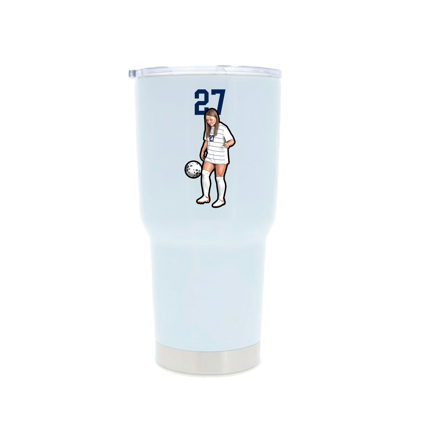30oz Stainless Steel Tumbler — Number Top in White
