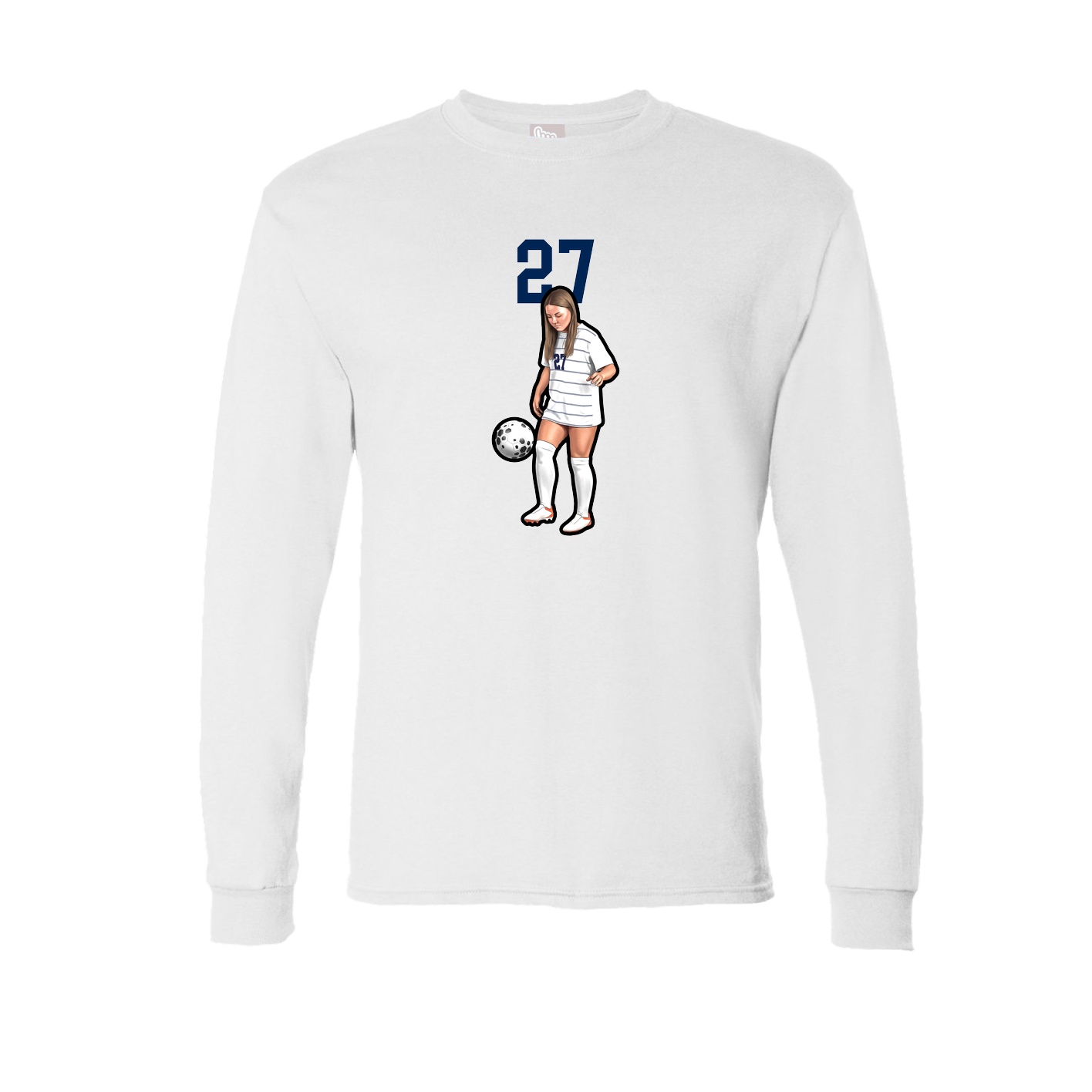 Long Sleeve Tee — Number Top in White