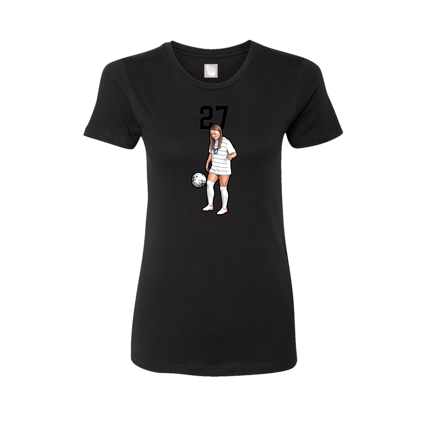 Fitted Women's Tee — Number Top in Black