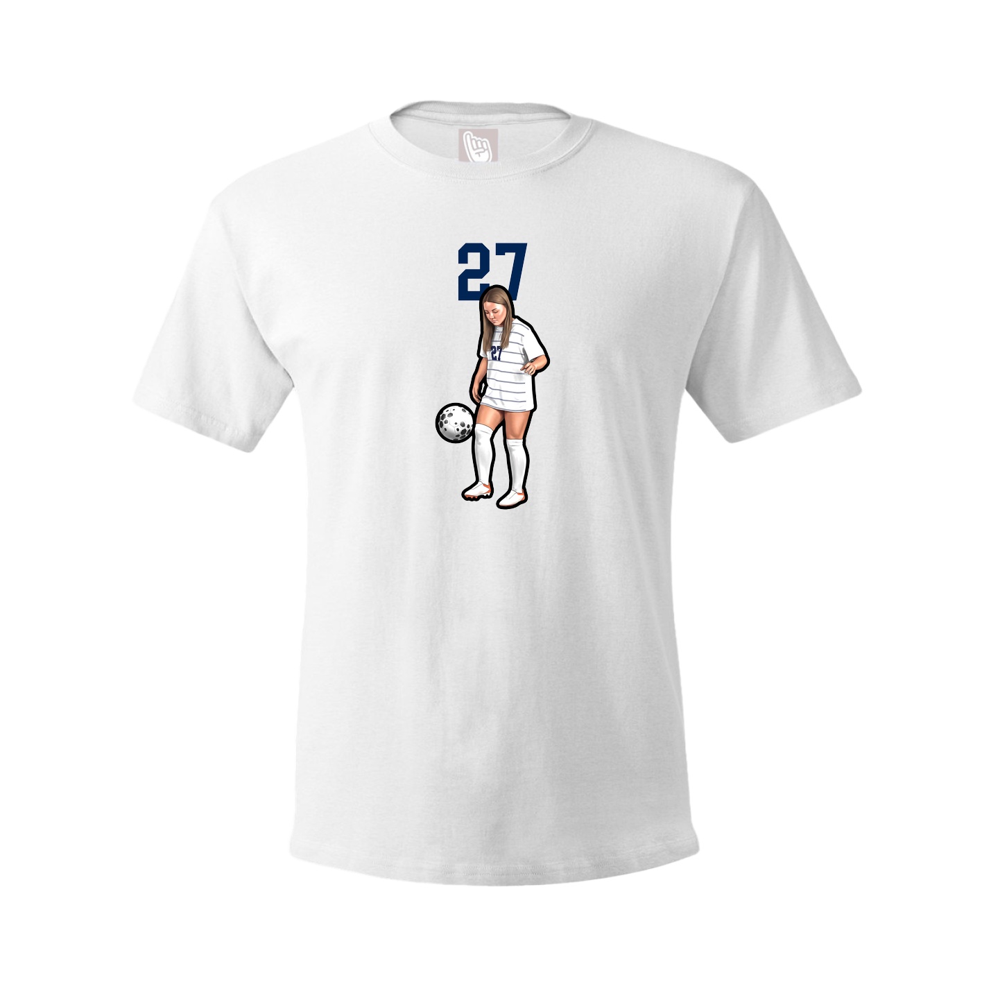 Youth Tee — Number Top in White