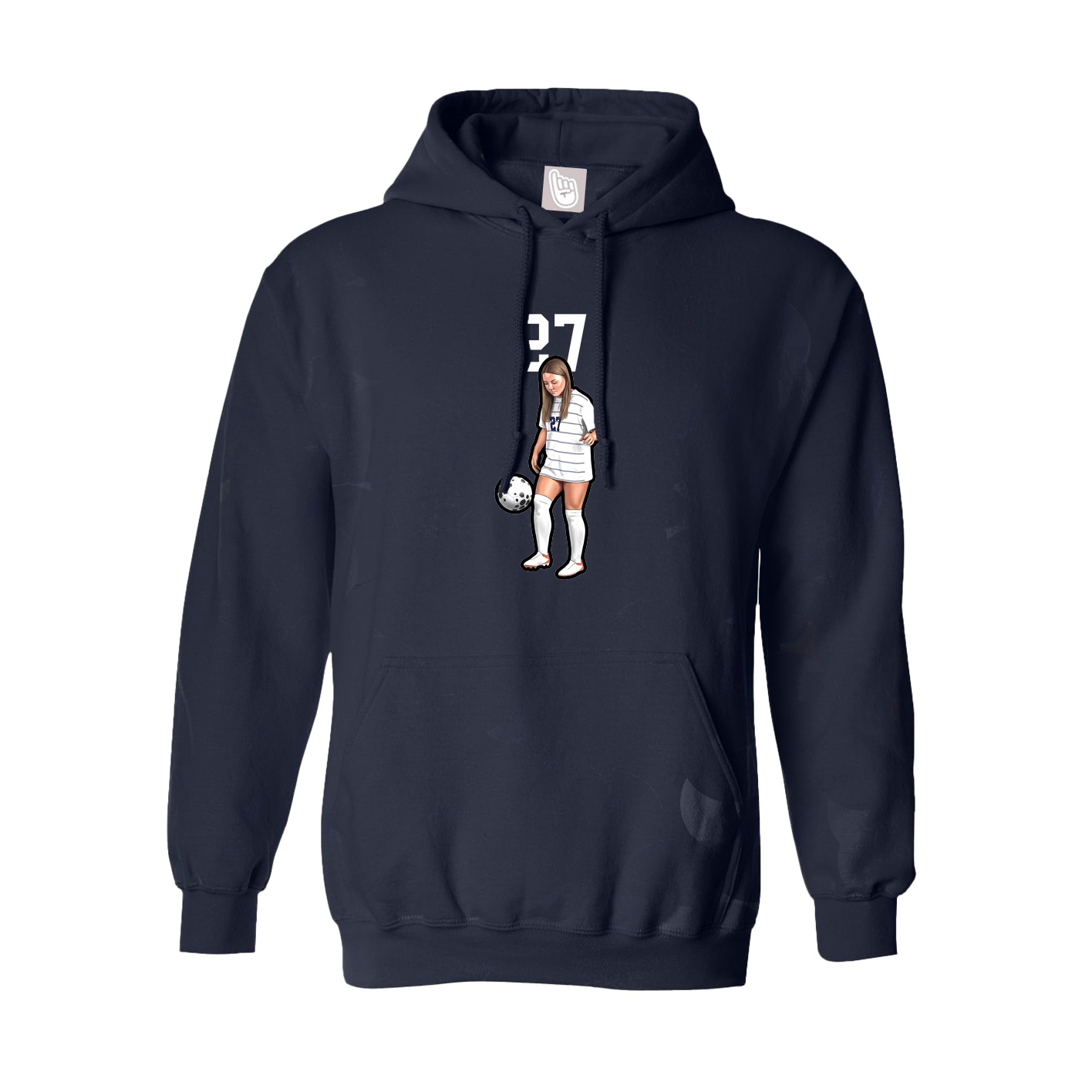 Hoodie — Number Top in Navy