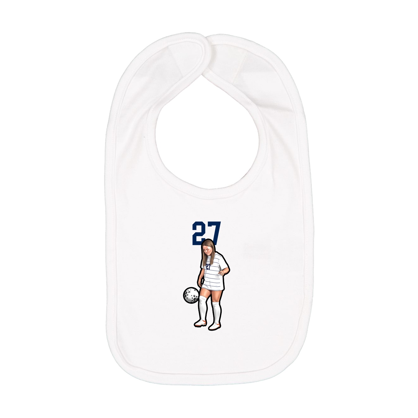 Infant Bib — Number Top in White