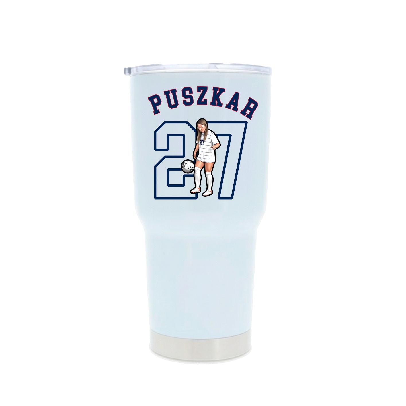 30oz Stainless Steel Tumbler — Shirsey Arch in White