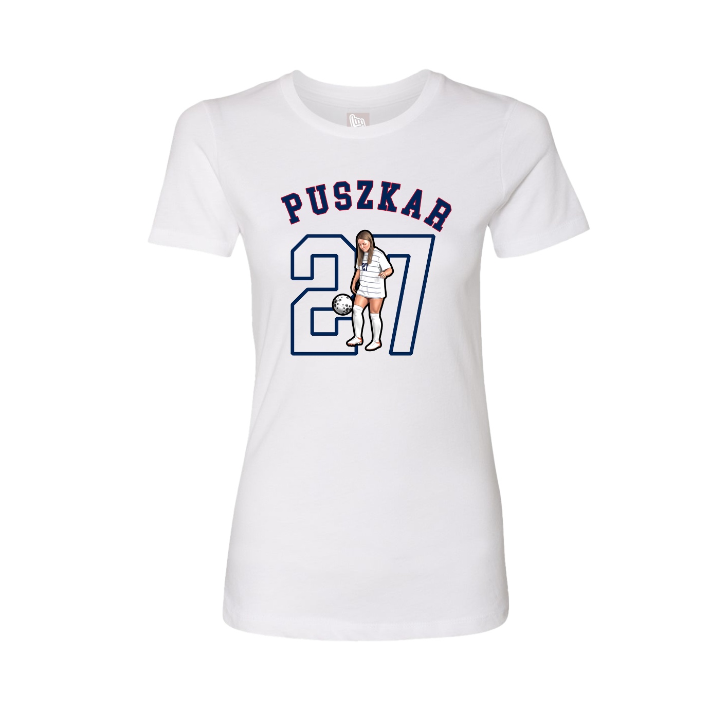Fitted Women's Tee — Shirsey Arch in White