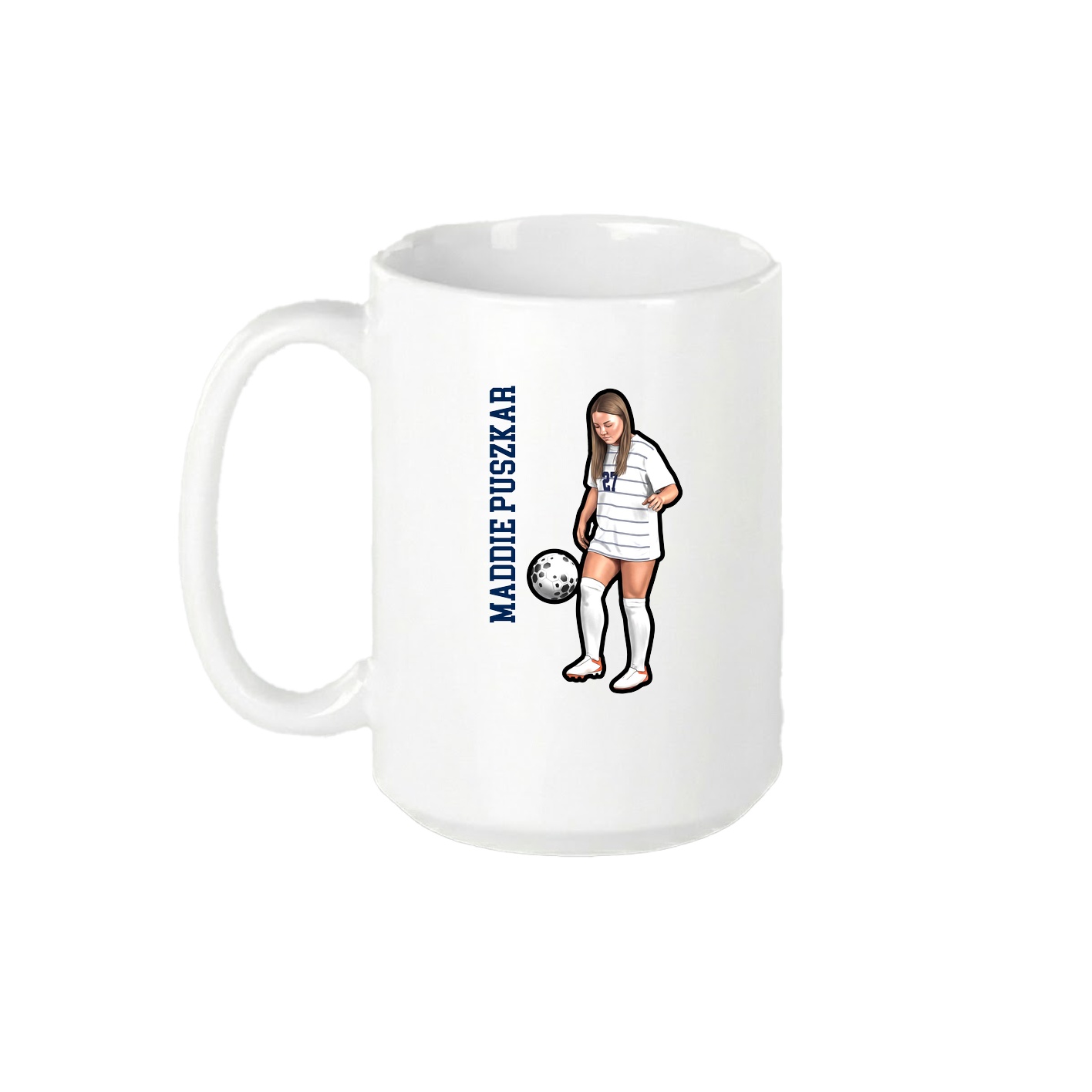 15oz Coffee Mug — Name Vertical in White