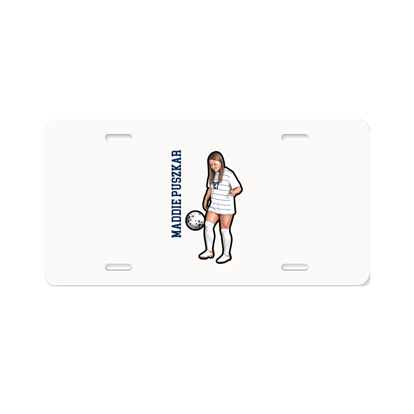 License Plate — Name Vertical in Classic