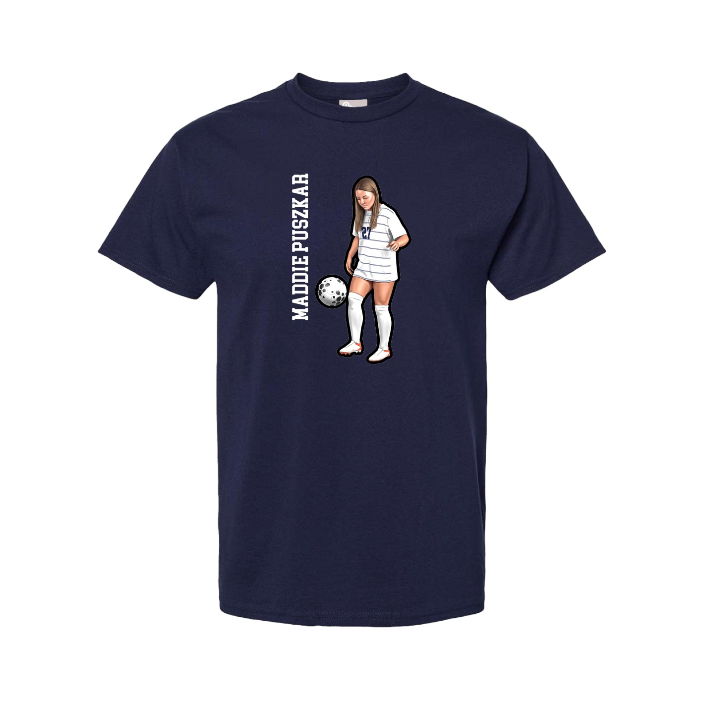 Tee — Name Vertical in Navy
