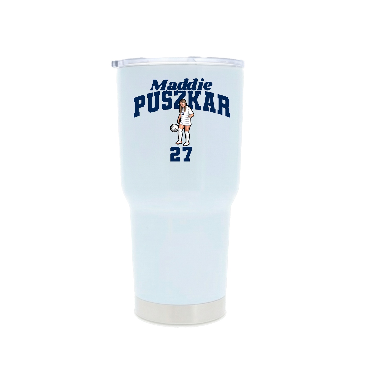 30oz Stainless Steel Tumbler — Signature Arch in White