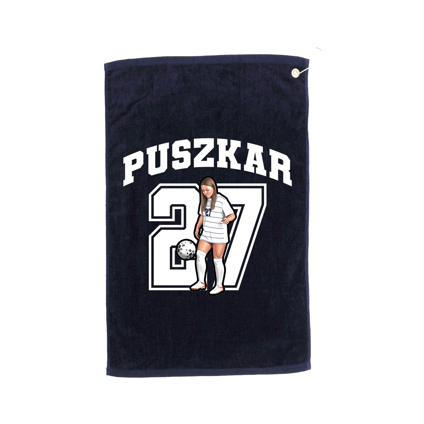 Golf Towel — Number in Navy