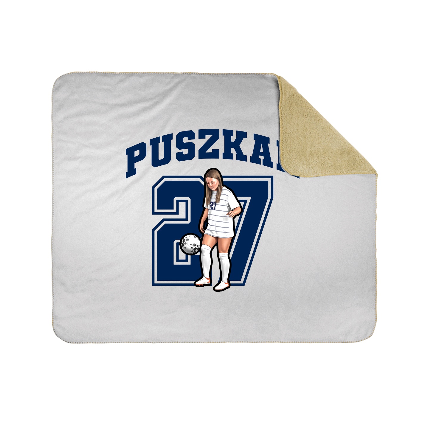 Throw Blanket — Number in White