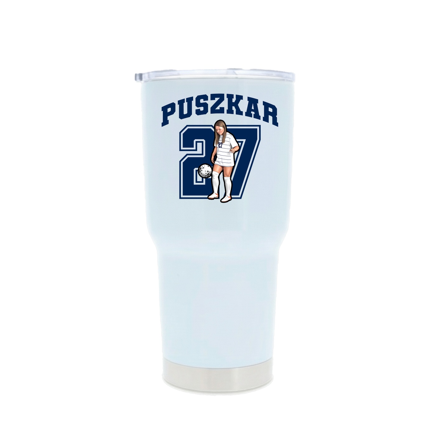30oz Stainless Steel Tumbler — Number in White
