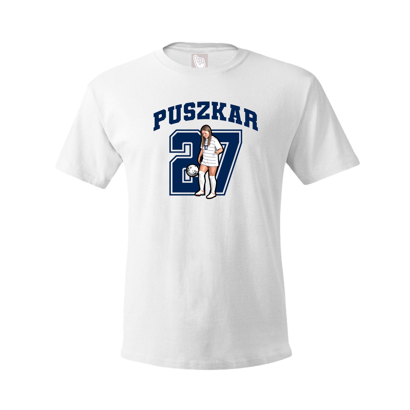 Youth Tee — Number in White
