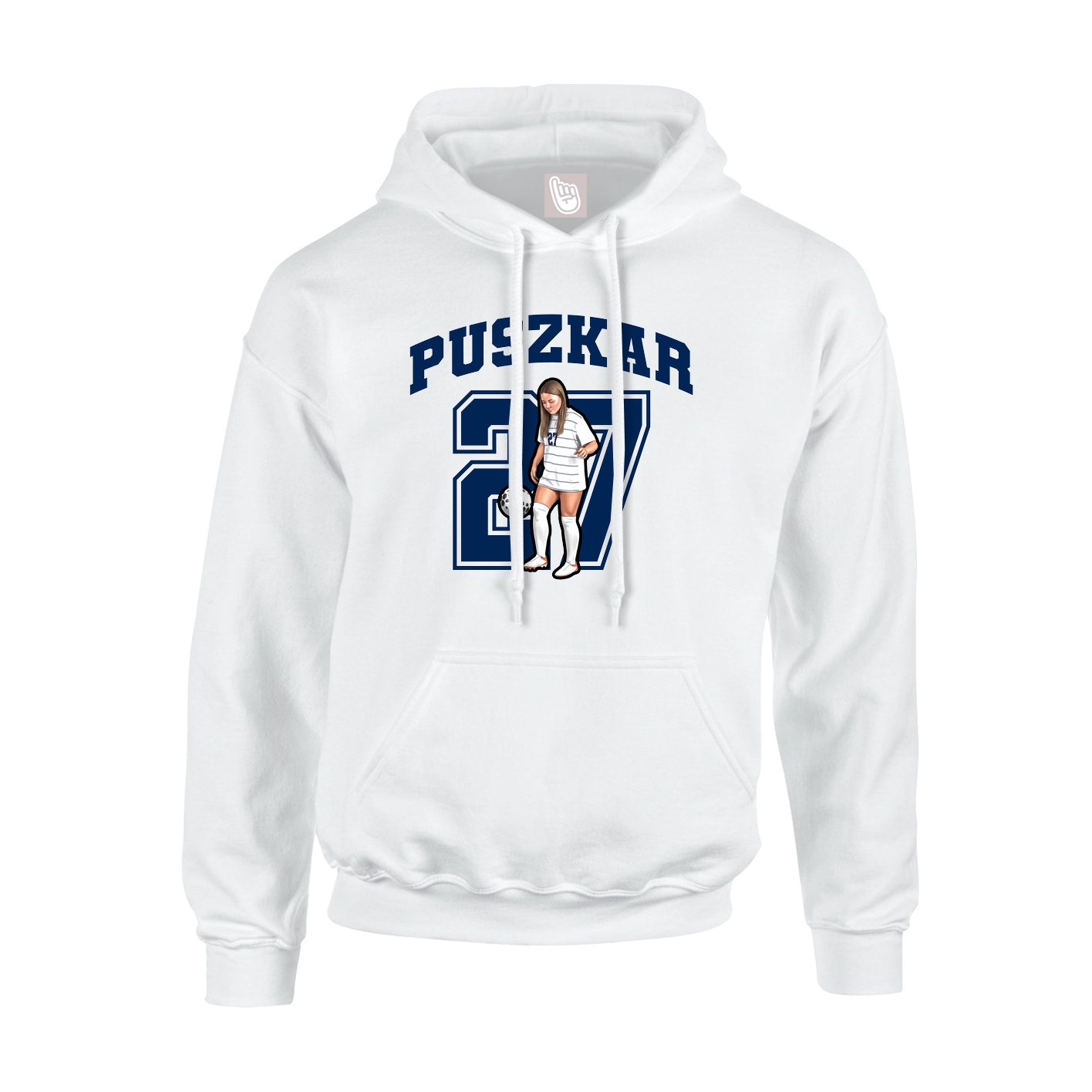 Hoodie — Number in White