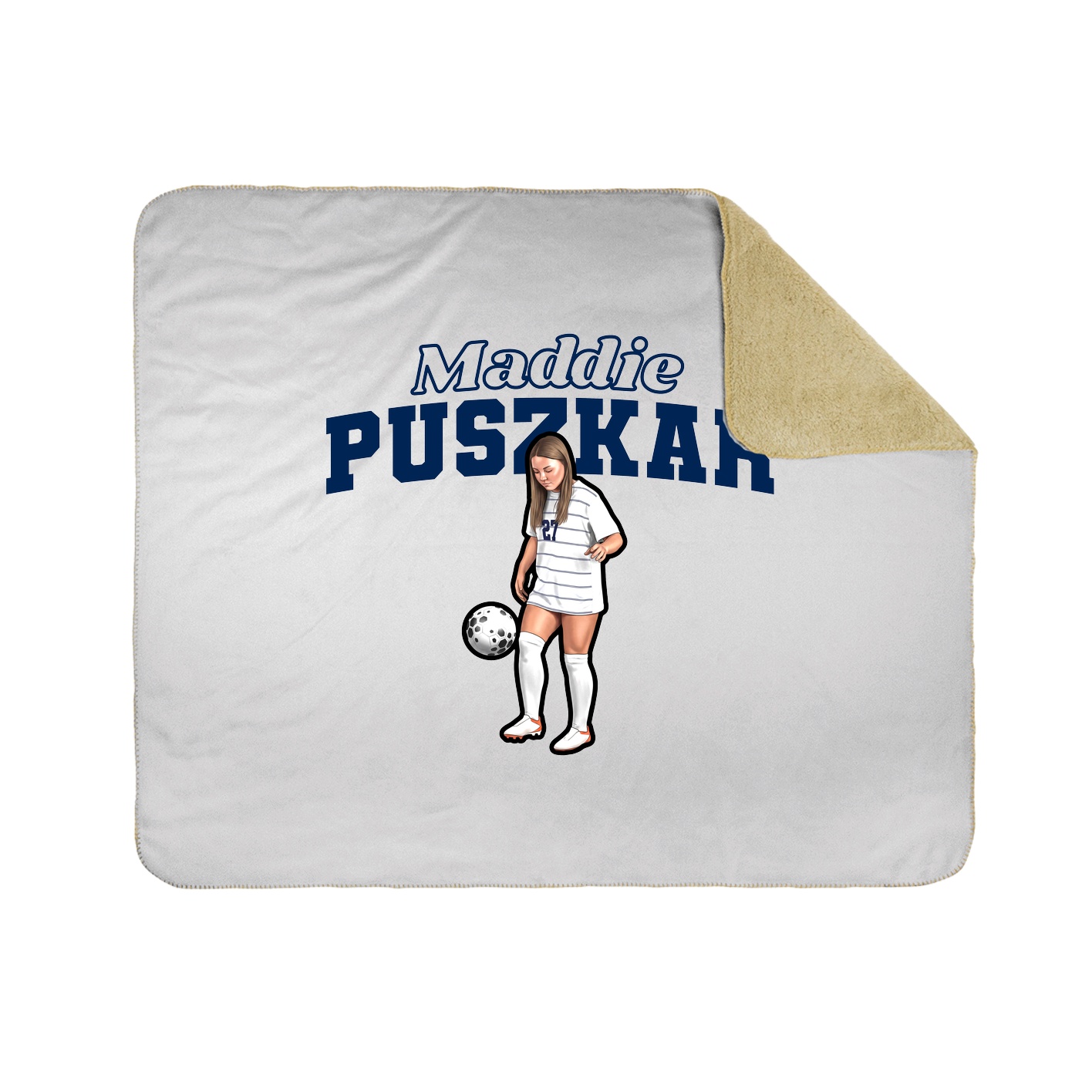 Throw Blanket — Name Arch in White