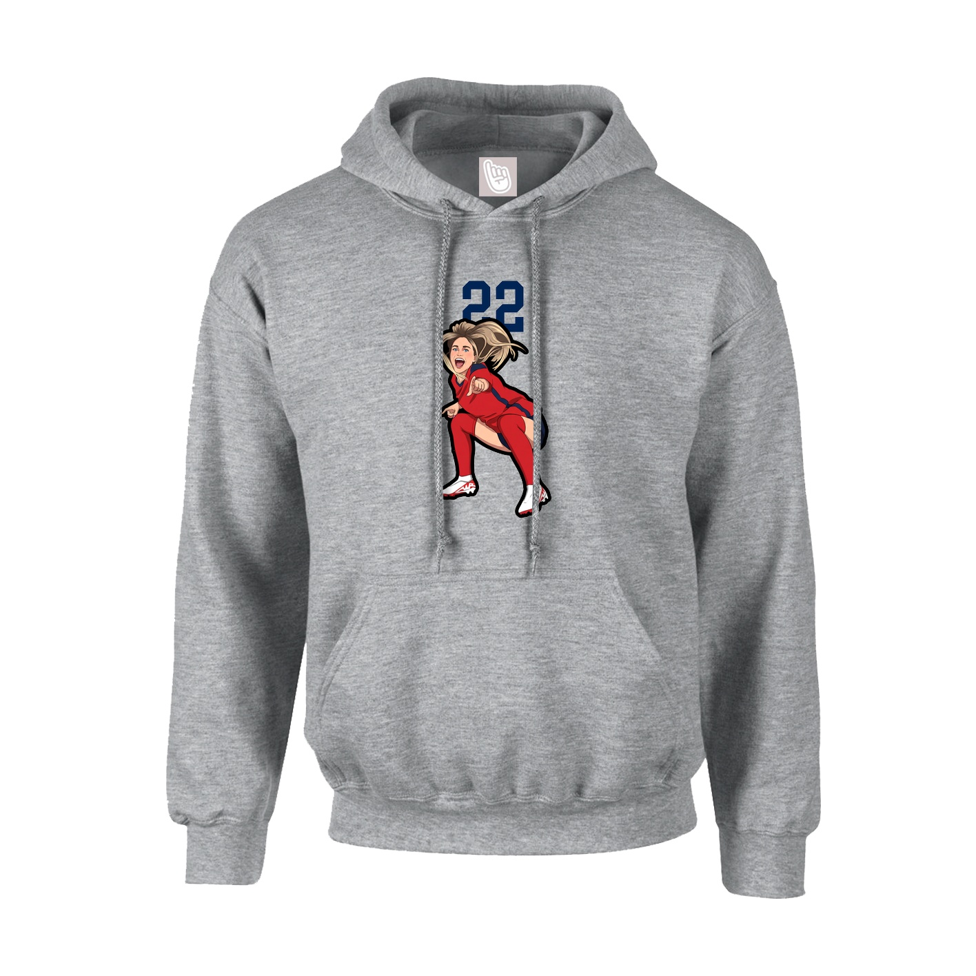 Youth Hoodie — Number Top in Grey