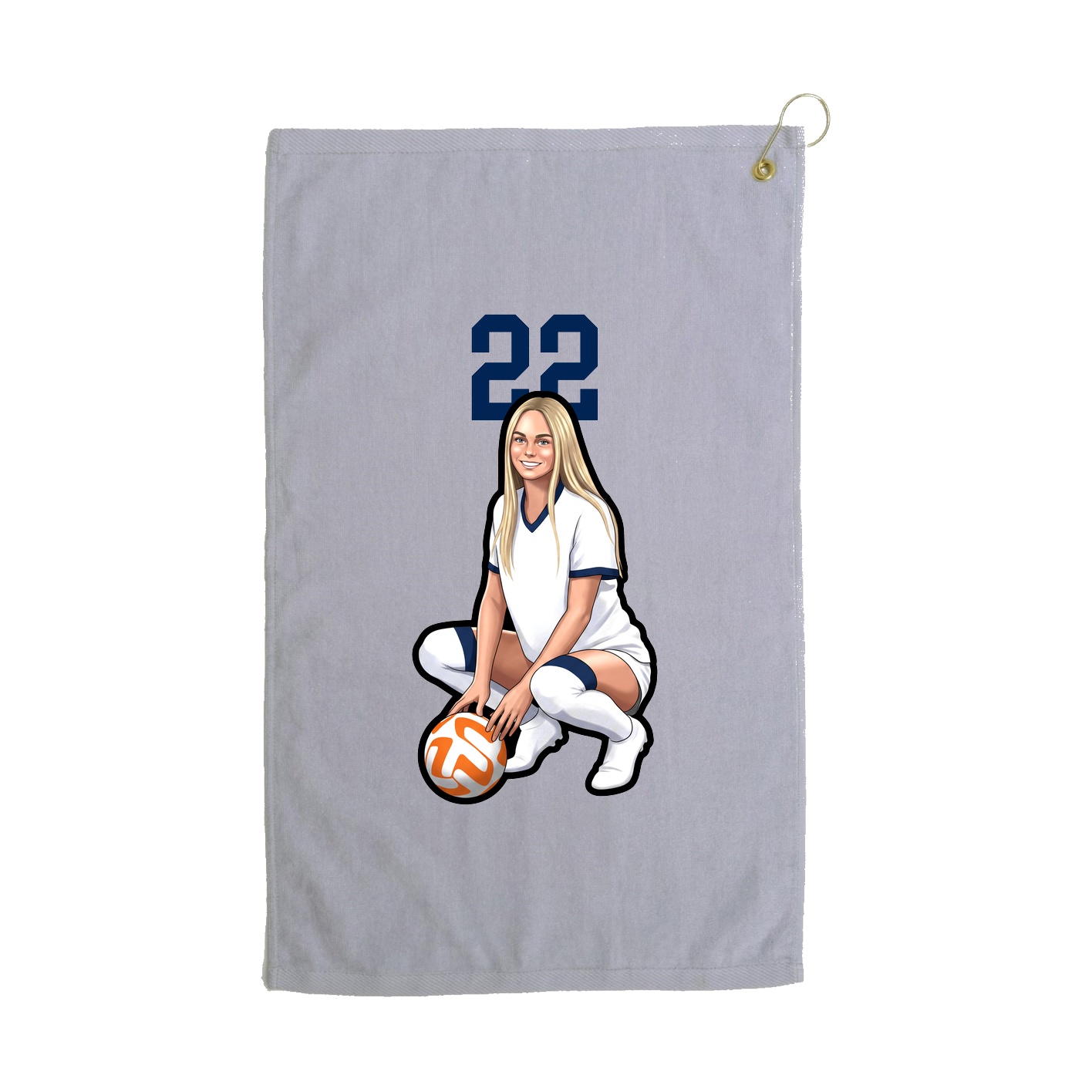 Golf Towel — Number Top in Grey