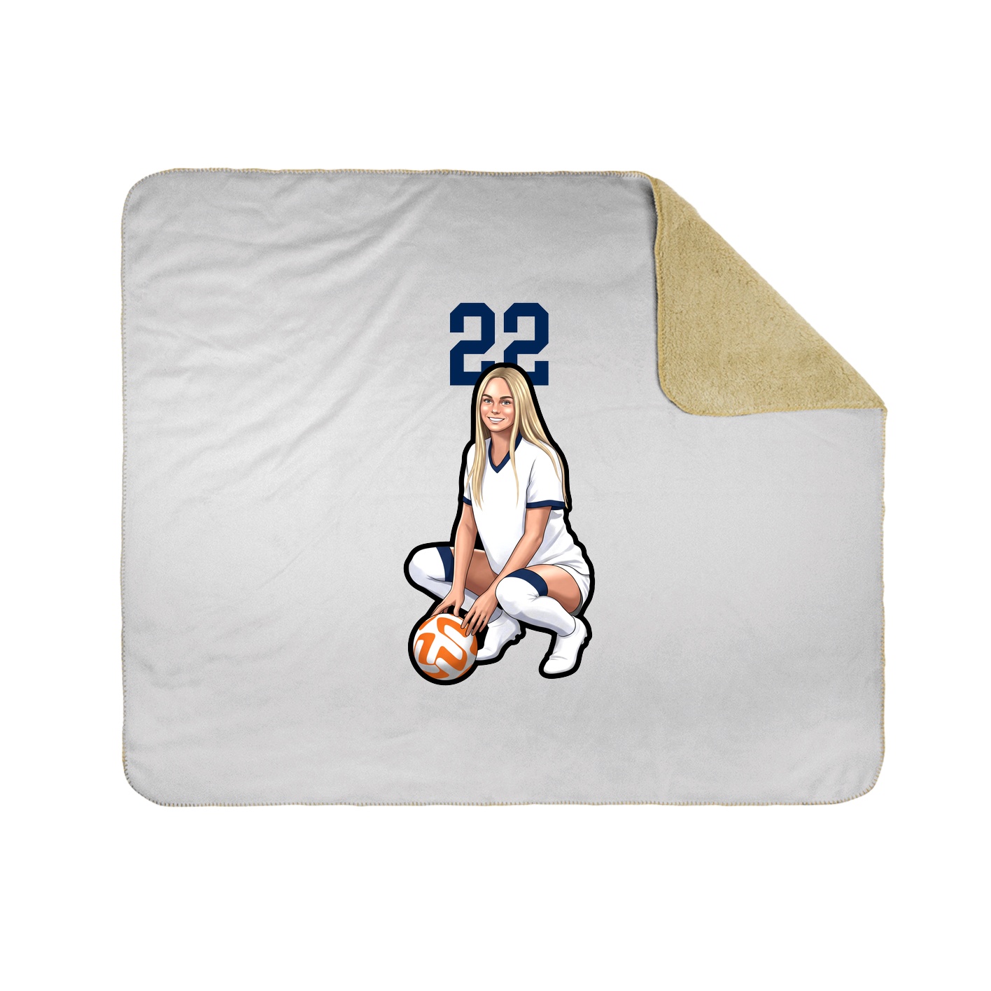 Throw Blanket — Number Top in White