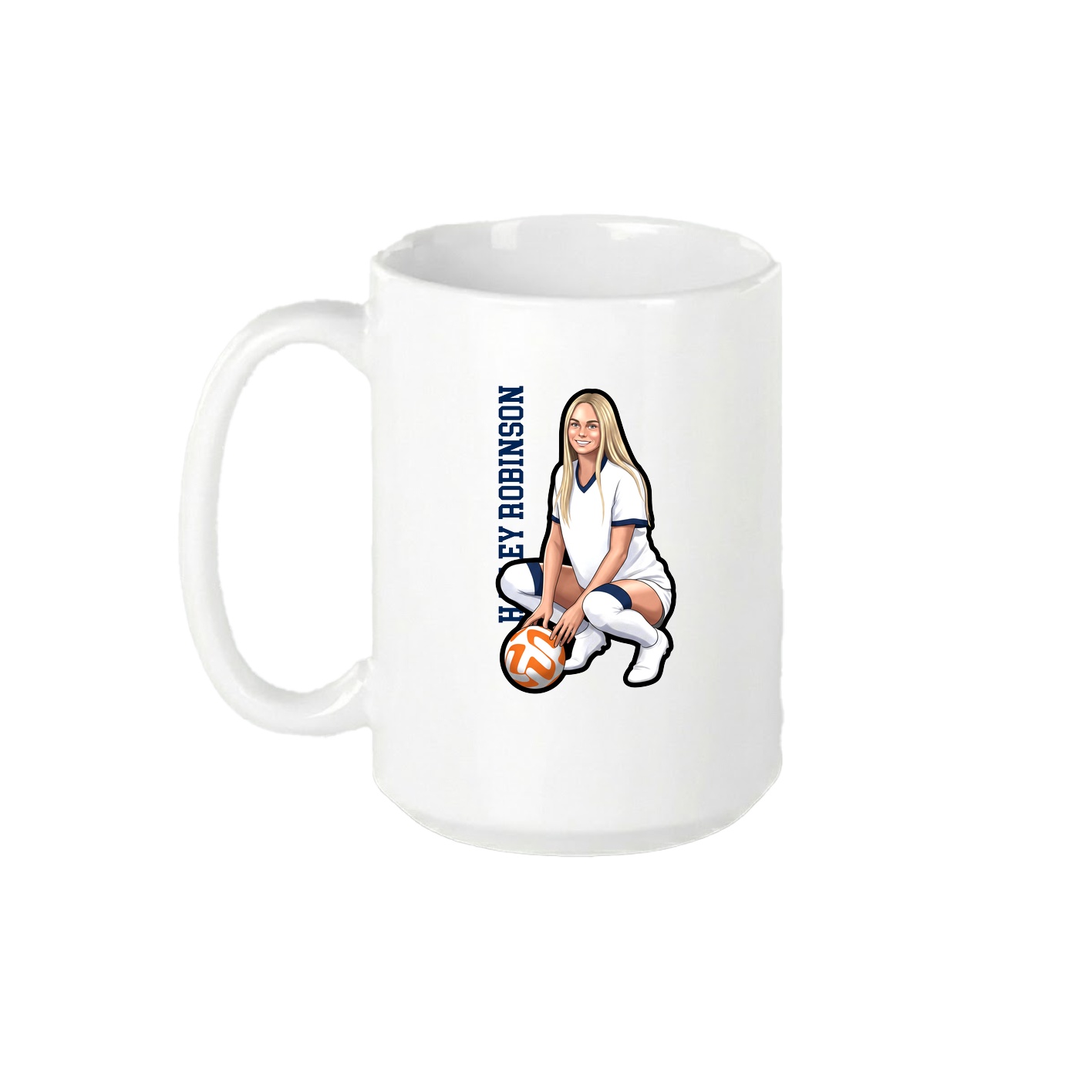 15oz Coffee Mug — Name Vertical in White