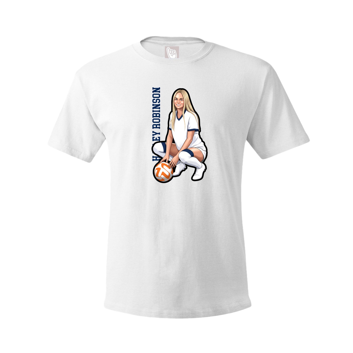 Tee — Name Vertical in White