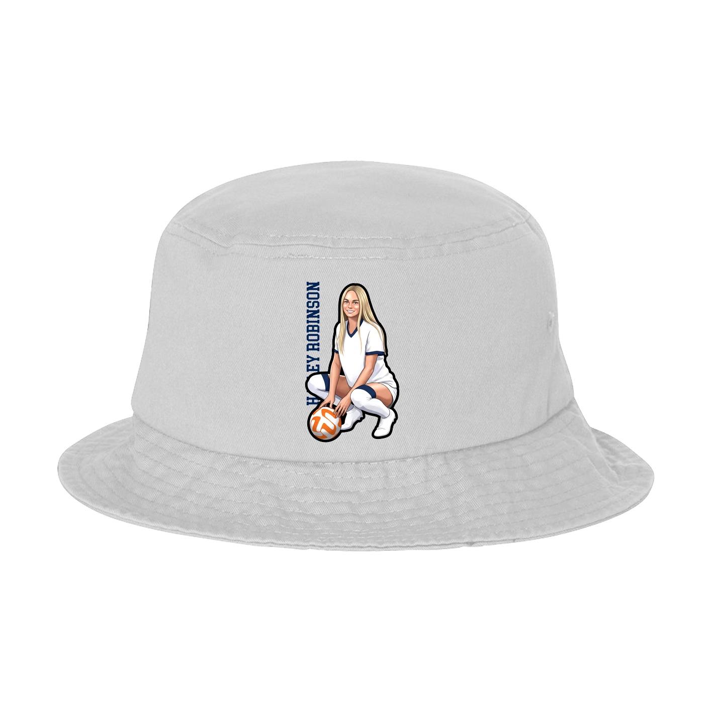 Bucket Cap — Name Vertical in White