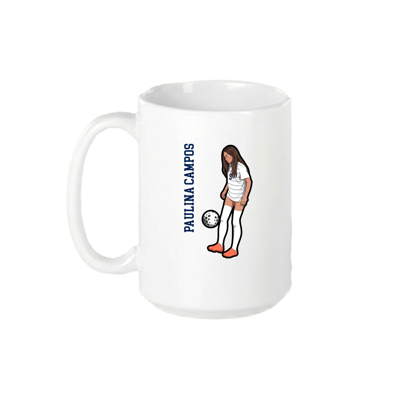 15oz Coffee Mug — Name Vertical in White