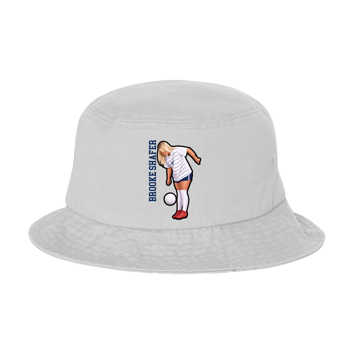 Bucket Cap — Name Vertical in White