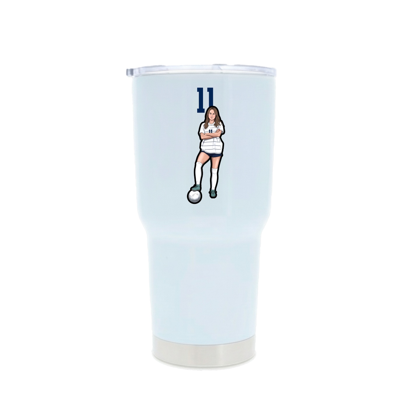 30oz Stainless Steel Tumbler — Number Top in White