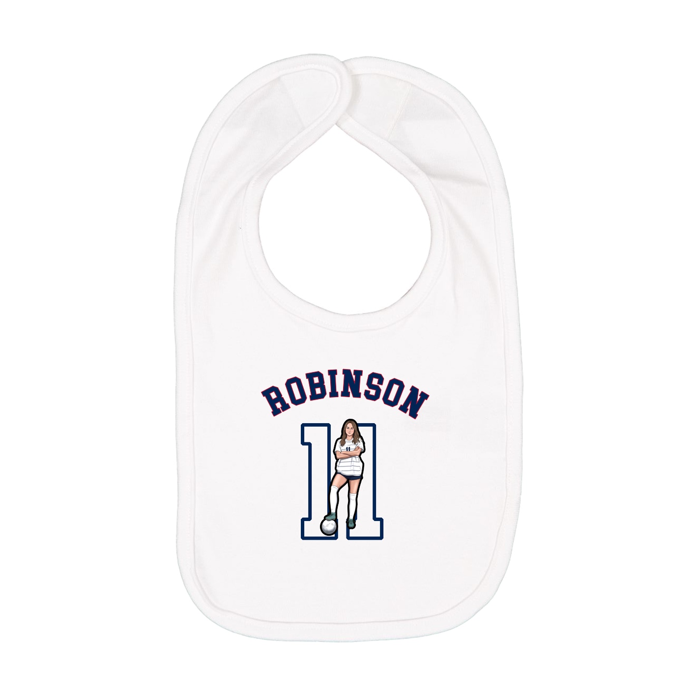 Infant Bib — Shirsey Arch in White
