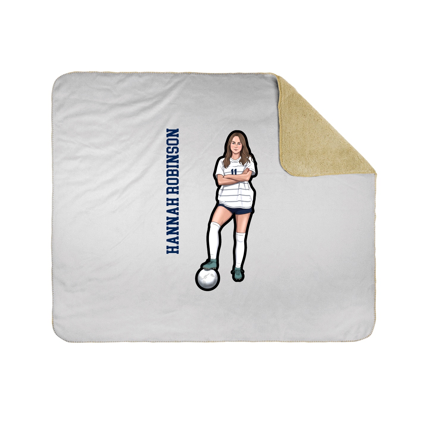 Throw Blanket — Name Vertical in White