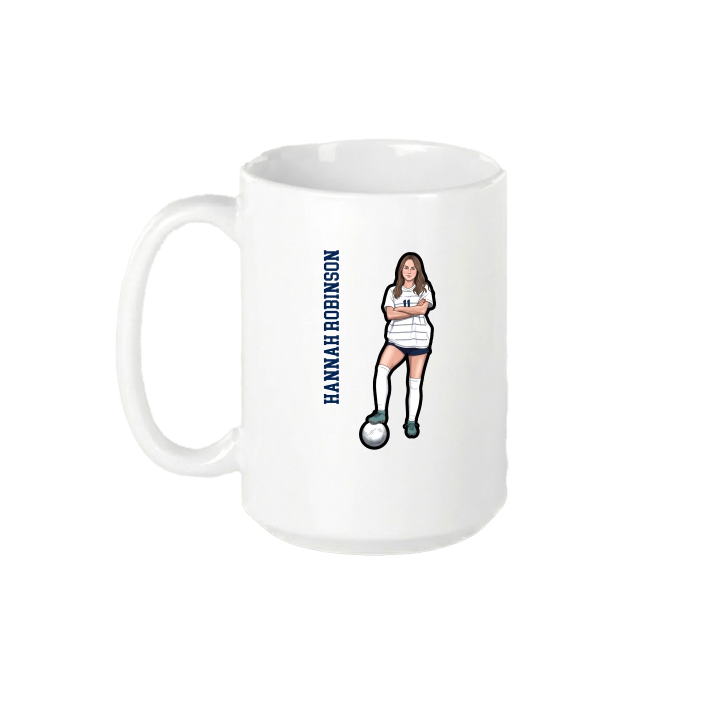15oz Coffee Mug — Name Vertical in White