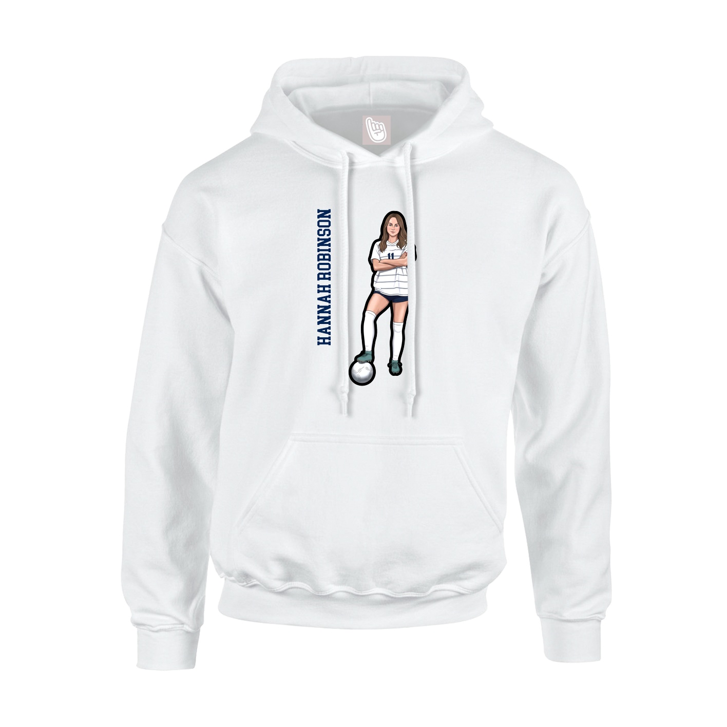 Youth Hoodie — Name Vertical in White