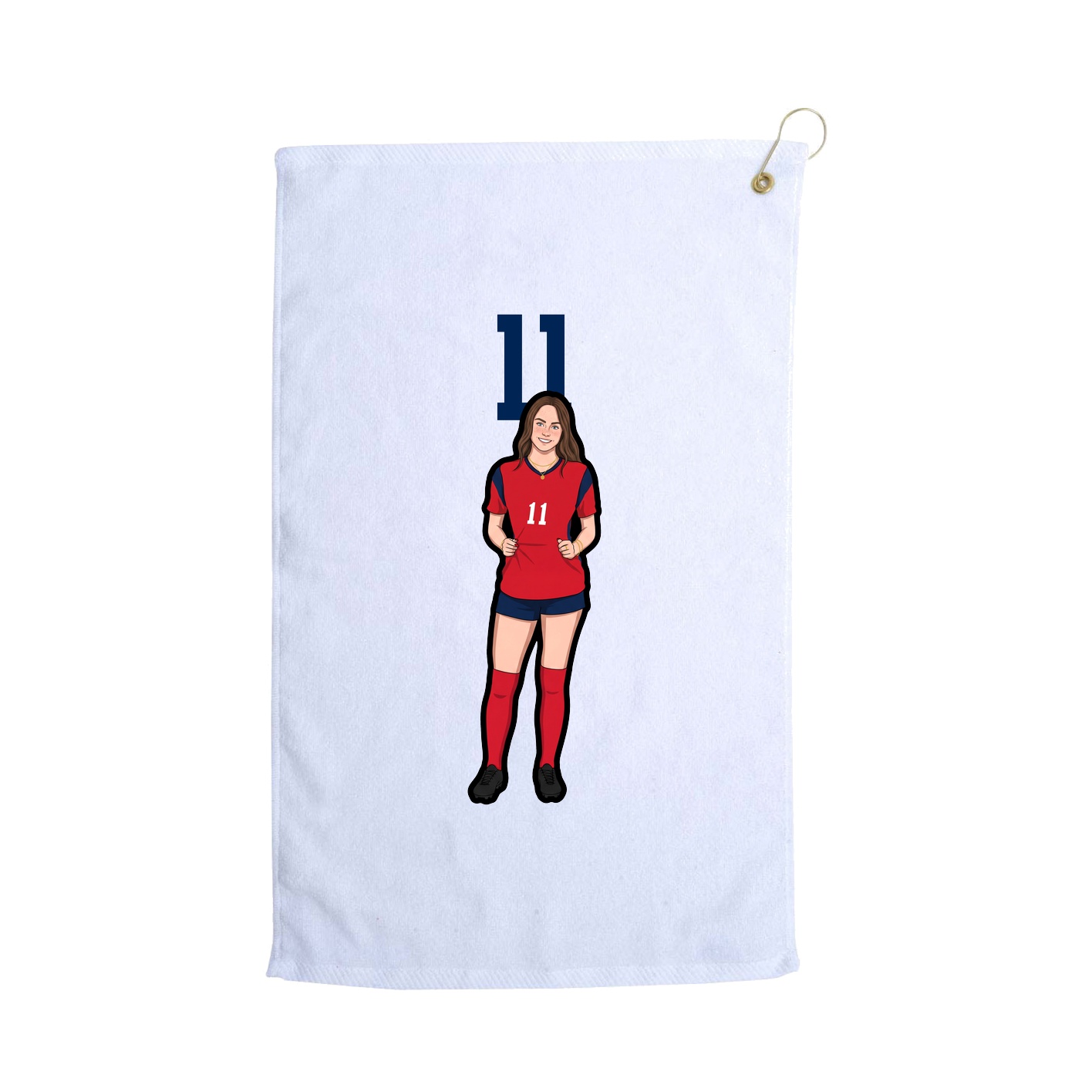 Golf Towel — Number Top in White