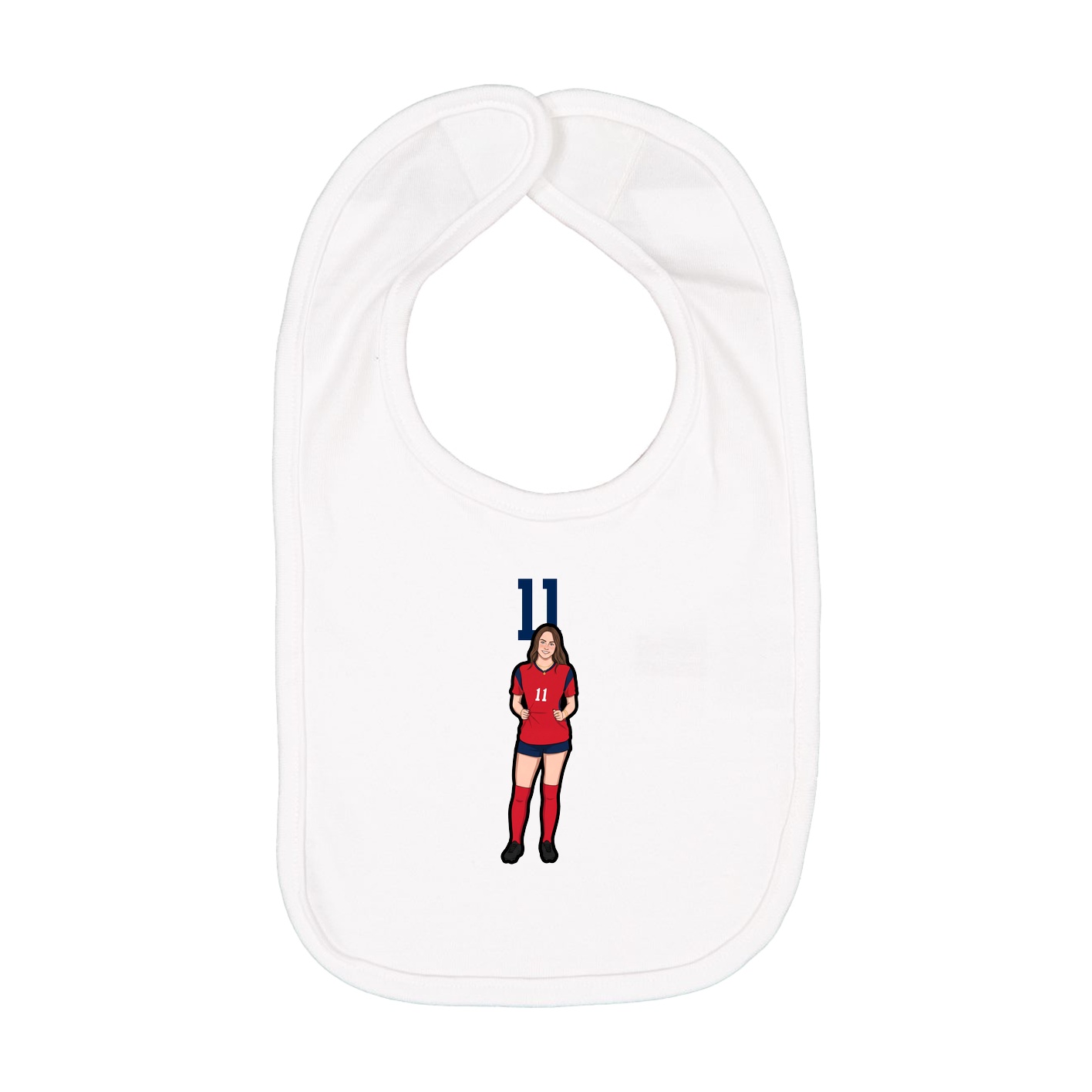 Infant Bib — Number Top in White