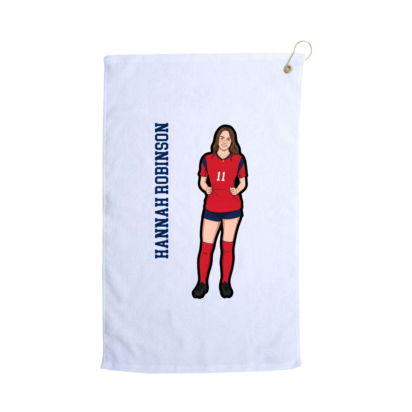 Golf Towel — Name Vertical in White