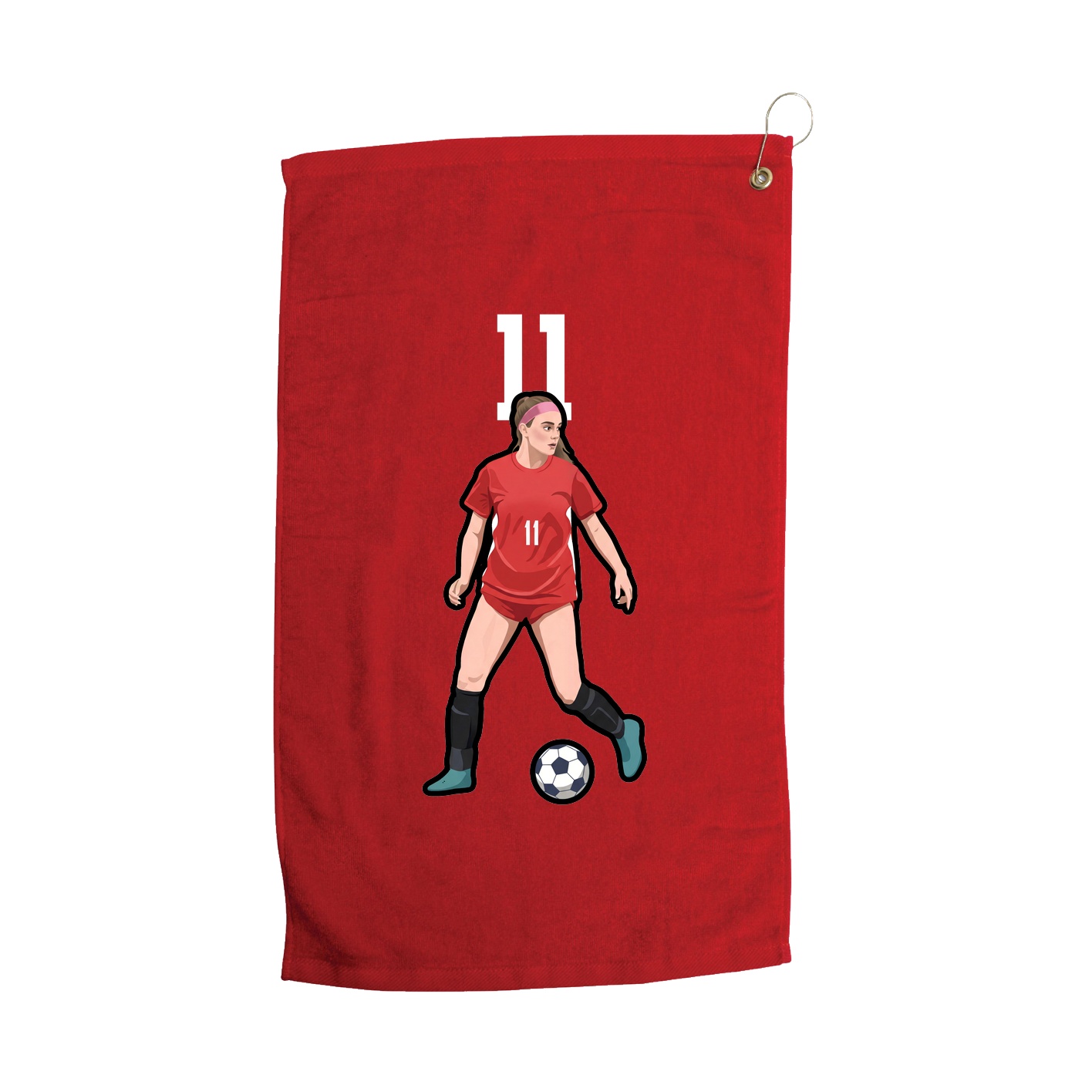 Golf Towel — Number Top in Red