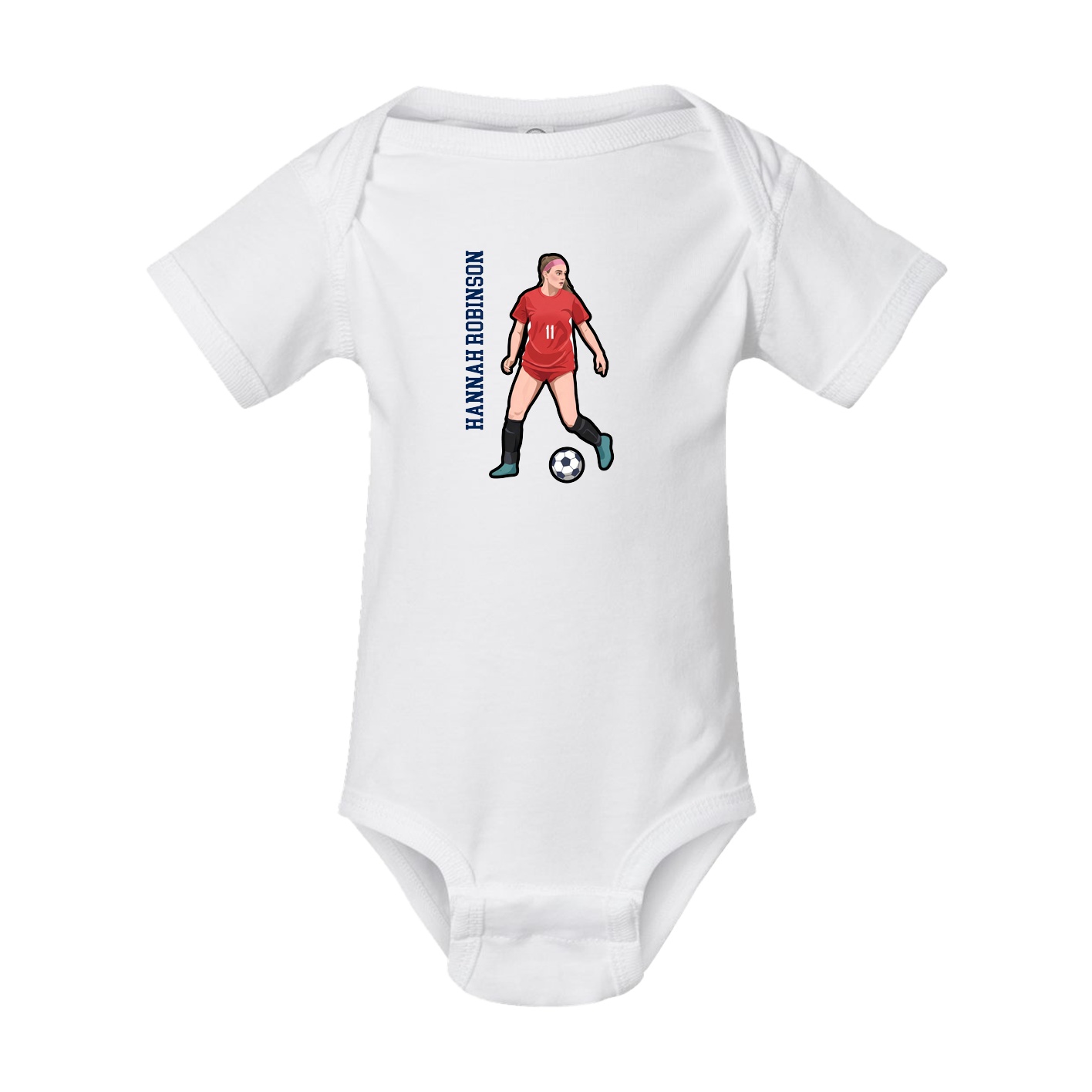 Baby Onesie — Name Vertical in White