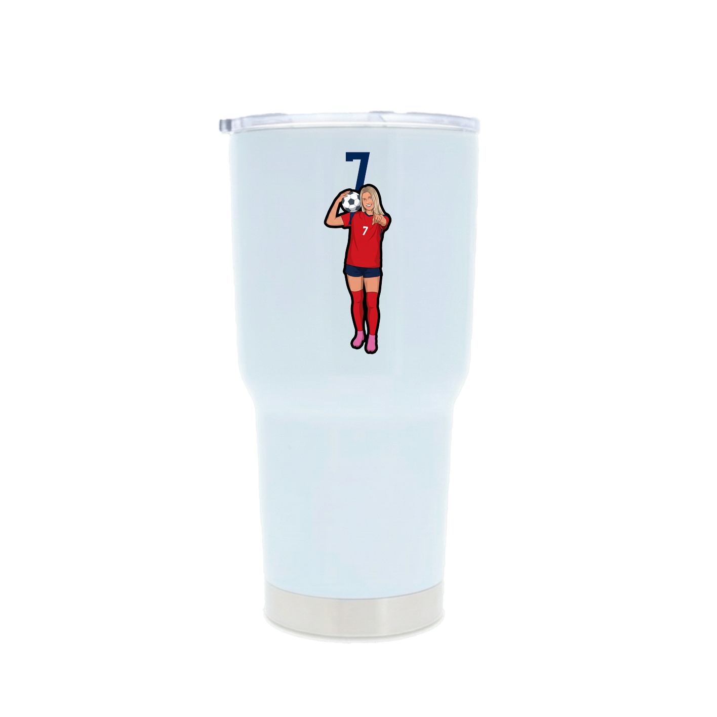 30oz Stainless Steel Tumbler — Number Top in White