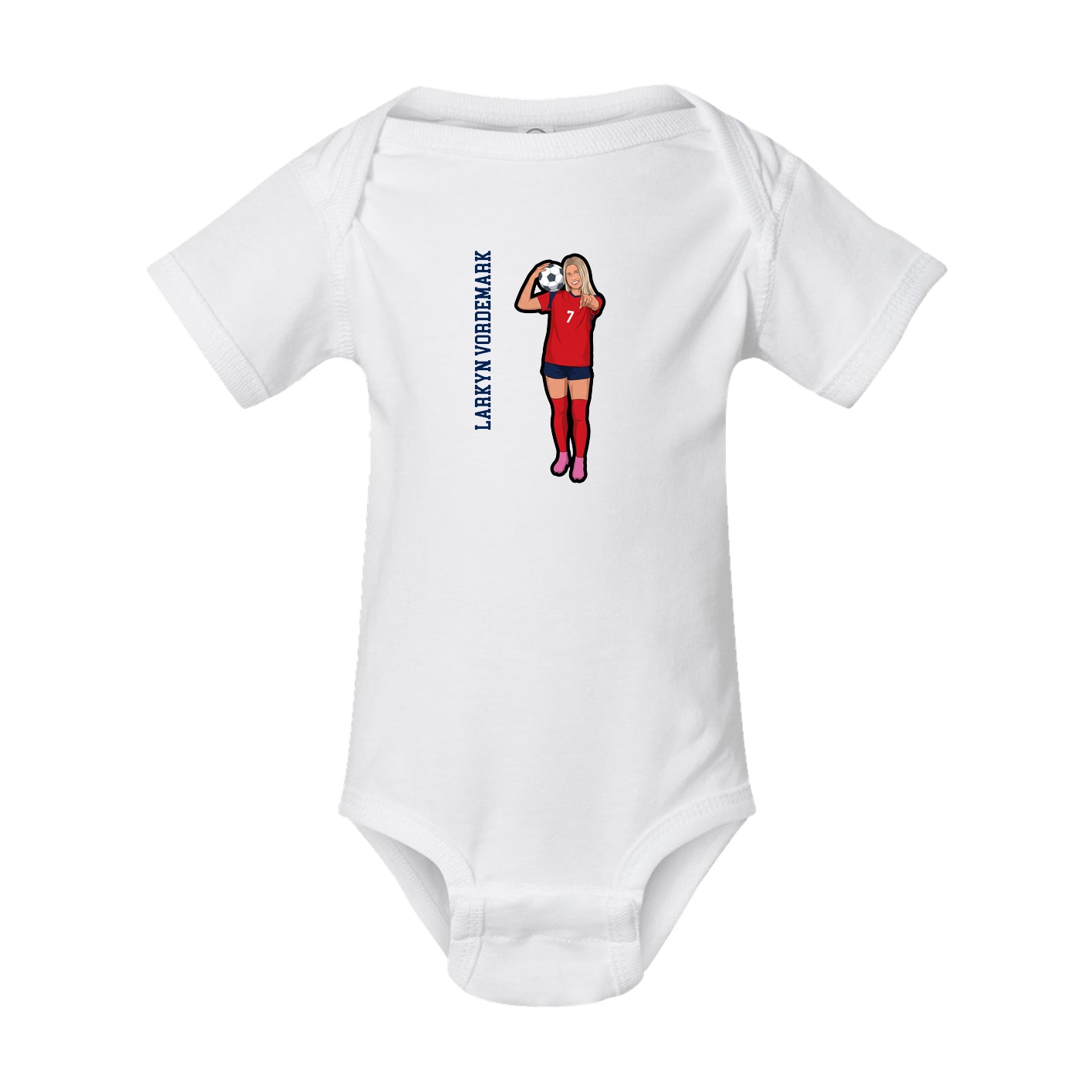 Baby Onesie — Name Vertical in White
