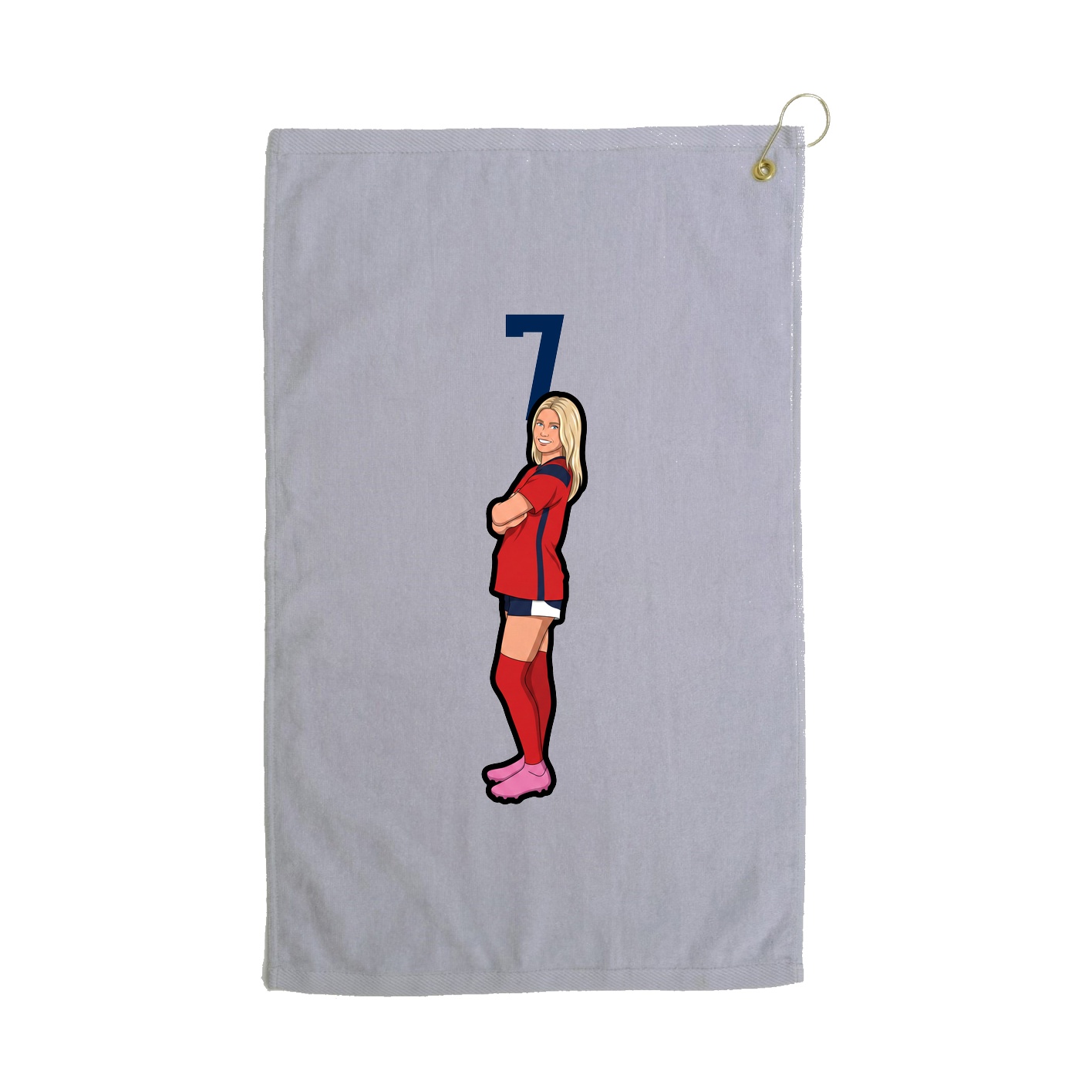 Golf Towel — Number Top in Grey
