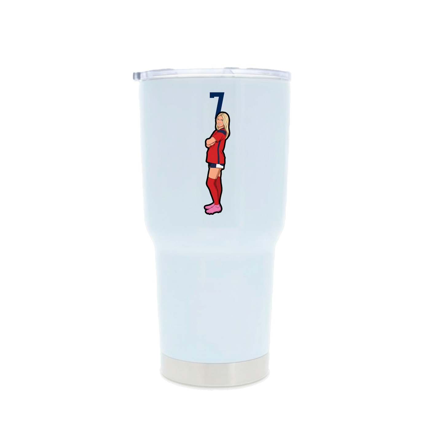 30oz Stainless Steel Tumbler — Number Top in White