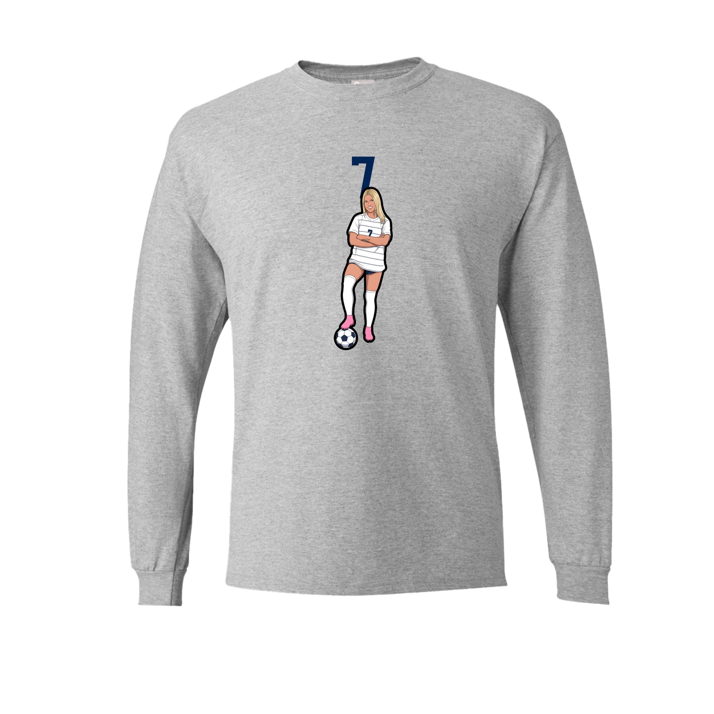 Long Sleeve Tee — Number Top in Grey
