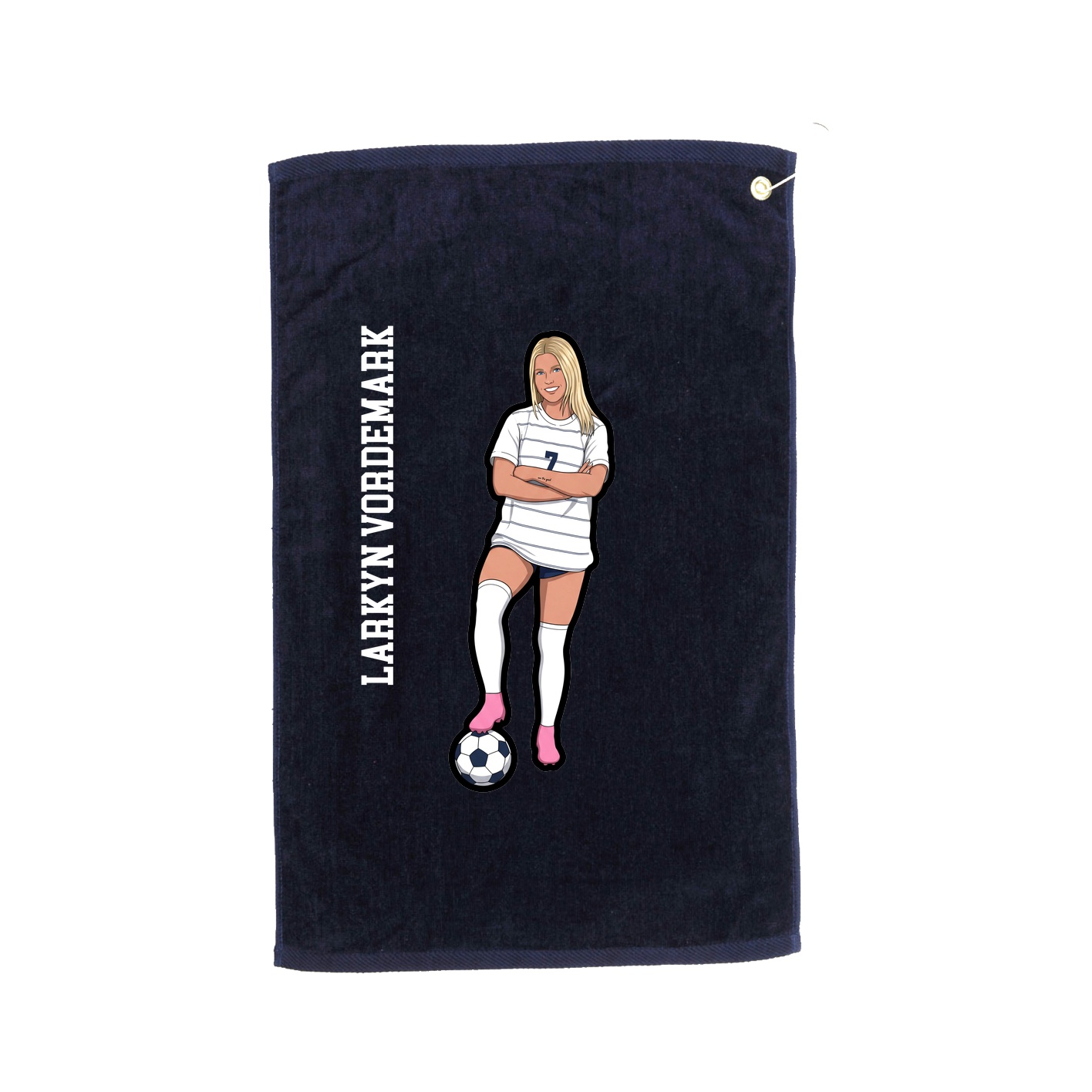 Golf Towel — Name Vertical in Navy