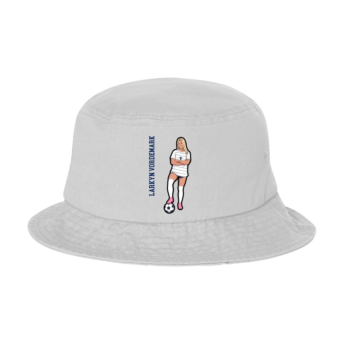 Bucket Cap — Name Vertical in White