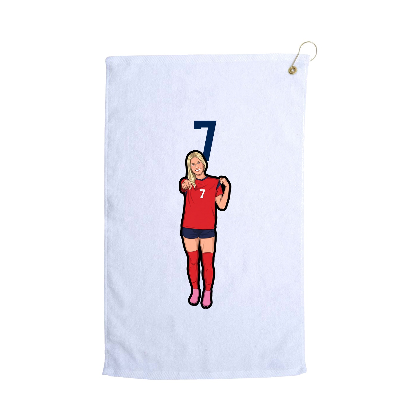 Golf Towel — Number Top in White