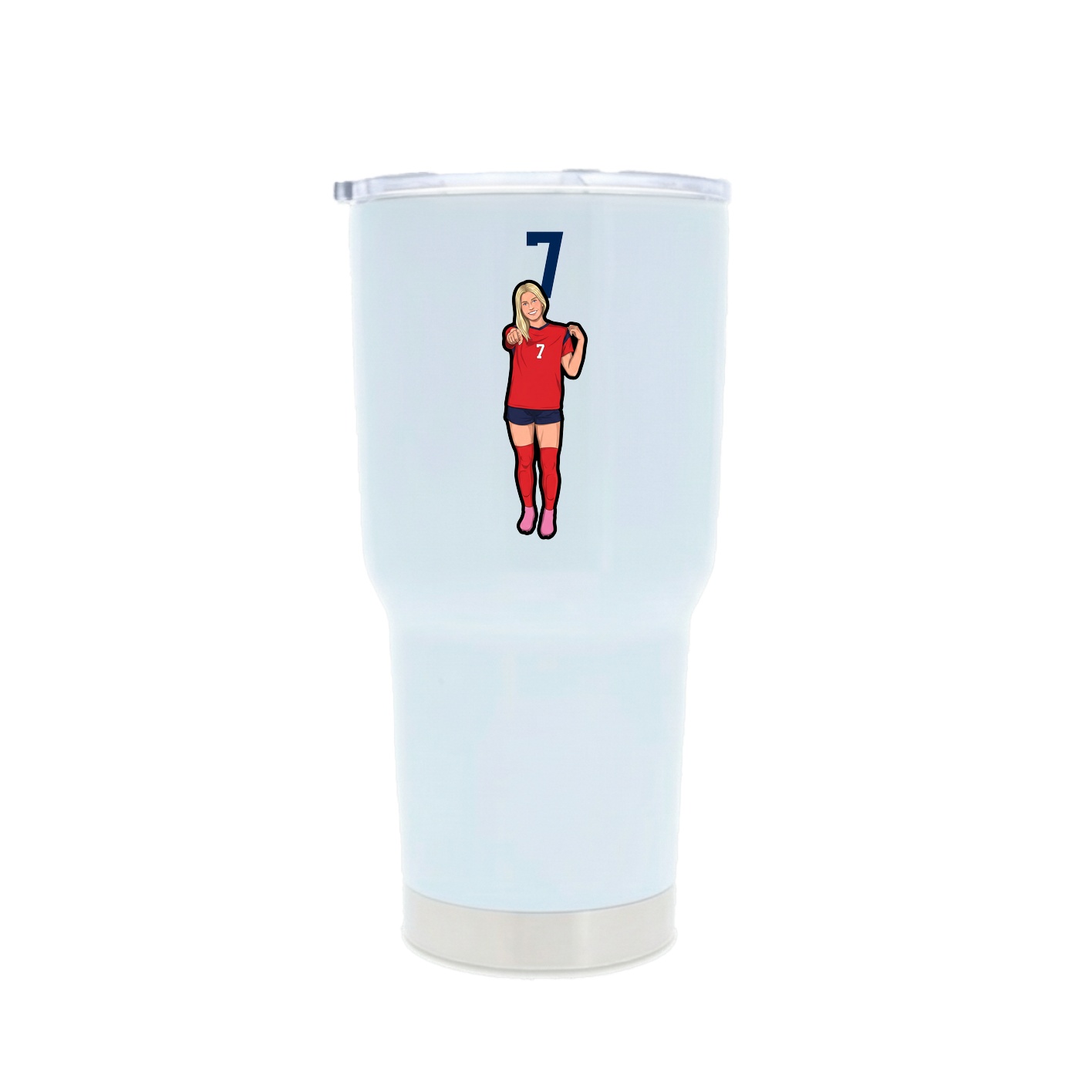 30oz Stainless Steel Tumbler — Number Top in White
