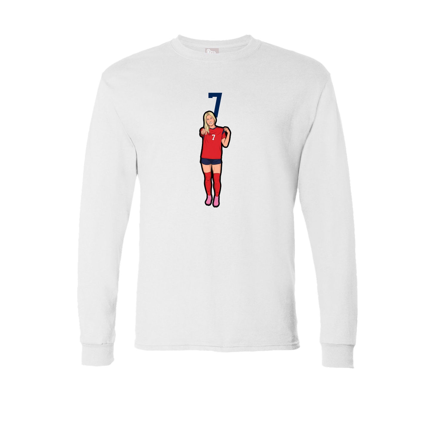 Long Sleeve Tee — Number Top in White
